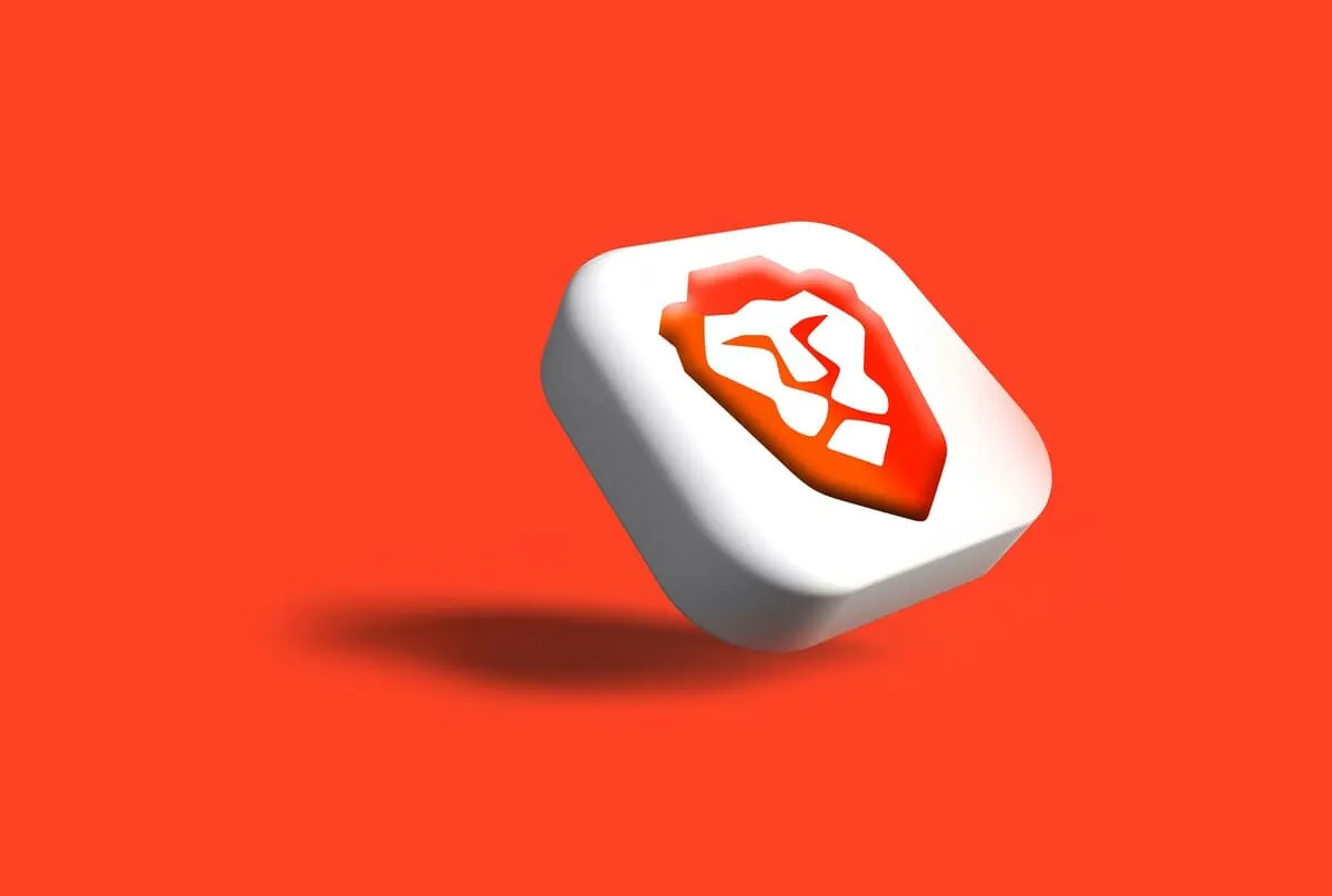Brave Browser logo on an orange background