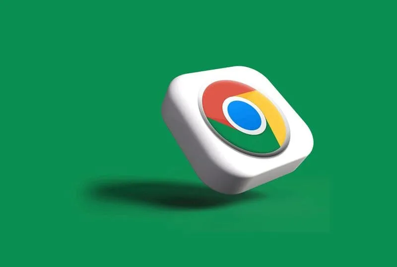 Google Chrome logo on an green background