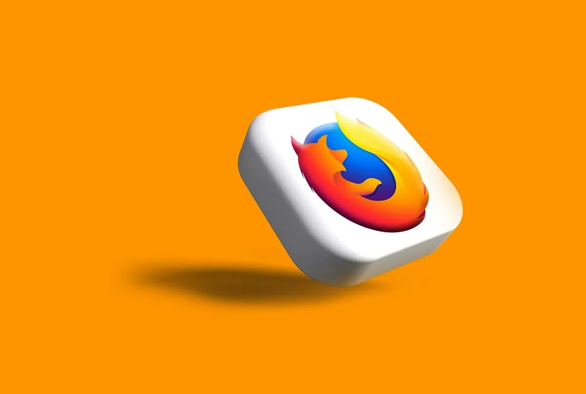 Firefox logo on an orange background